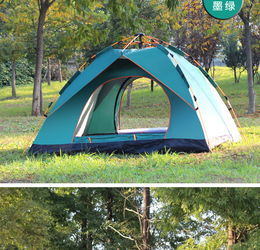 洋湖軒榭 戶外用品3 4人全自動帳篷沙灘野營彈簧速開雙人單層露營帳篷 戶外