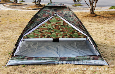 野營帳蓬 四人單層軍綠迷彩帳篷，軍用品質，義烏市云水遙現貨供應